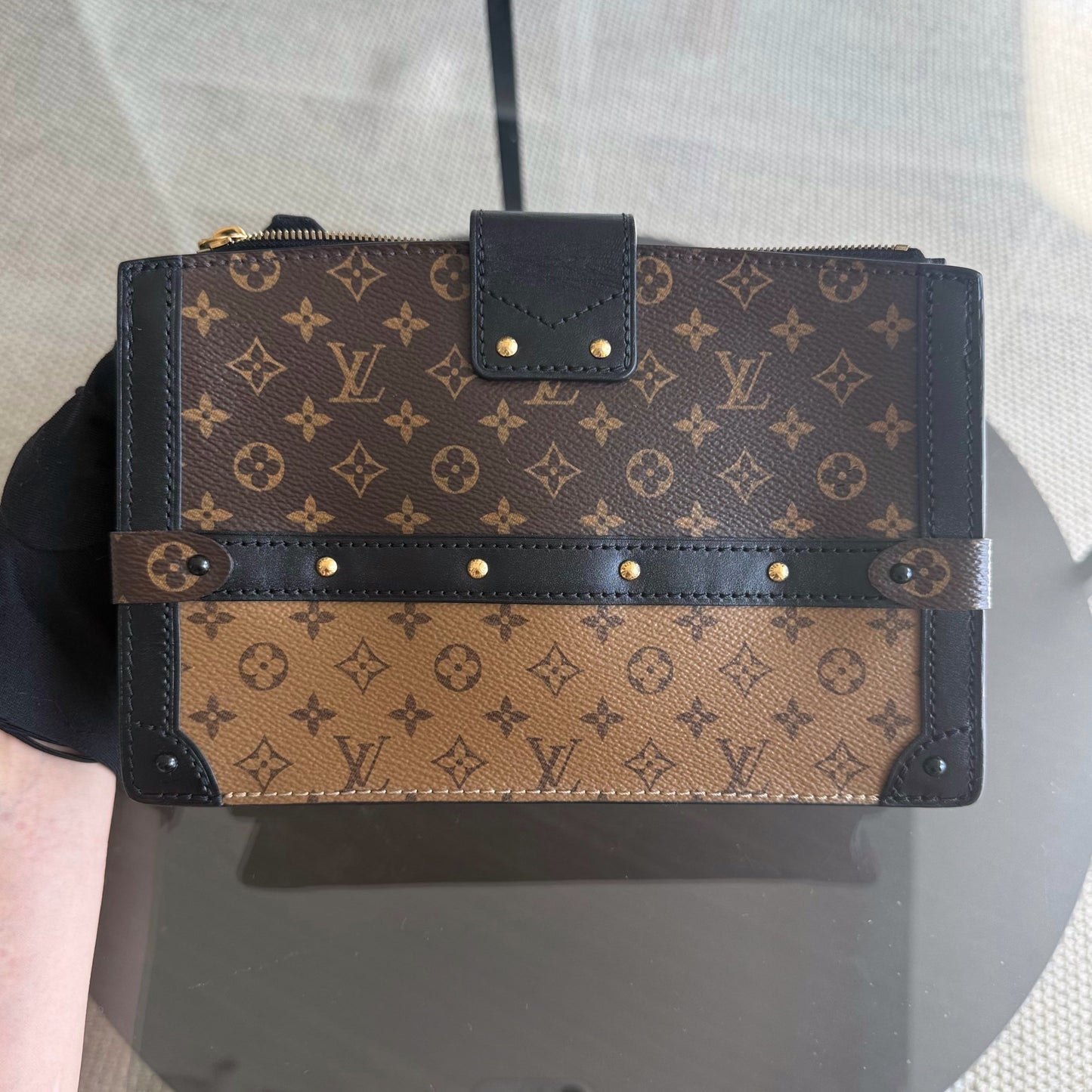 Kovancy Pochette Malle - Toile Monogram Reverse Brown Quincaillerie dorée