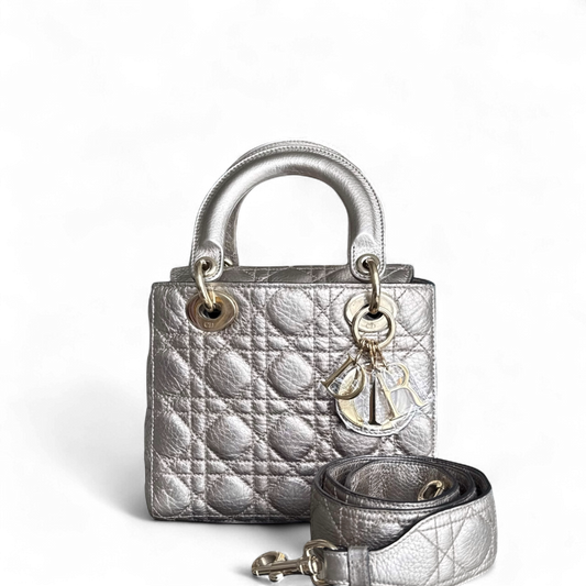 Kovancy Lady Petit - Cuir de veau doré Cannage, accessoires dorés