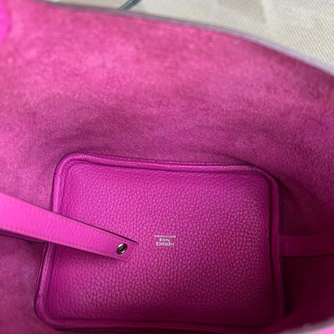 Hermès Picotin 18 Clemence C Stamp Rose Vif Silver Hardware