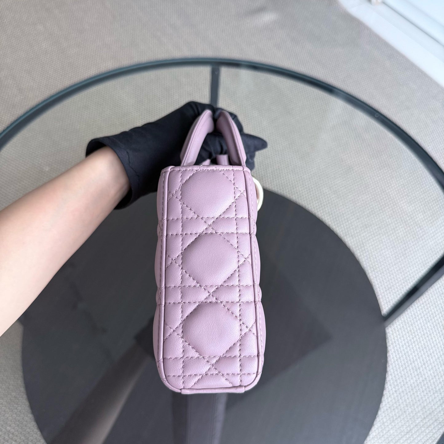 Kovancy D-Joy Medium - Cuir d'agneau Cannage Accastillage or rose