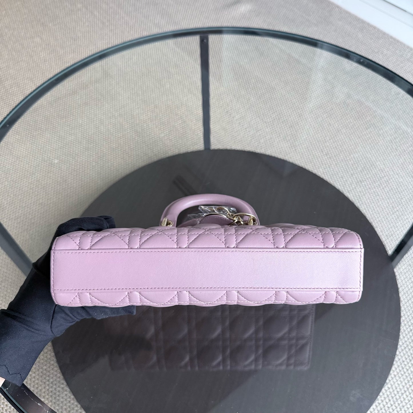 Kovancy D-Joy Medium - Cuir d'agneau Cannage Accastillage or rose