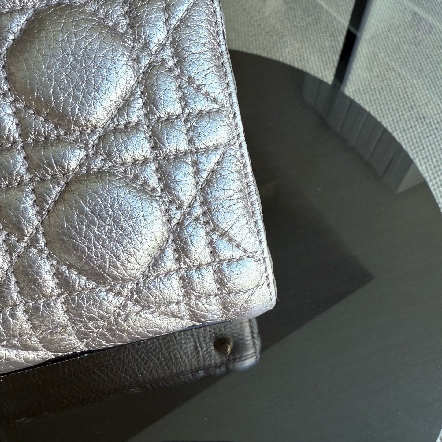 DIO Lady Mini - Rose Gold Metallic Cannage Calfskin
