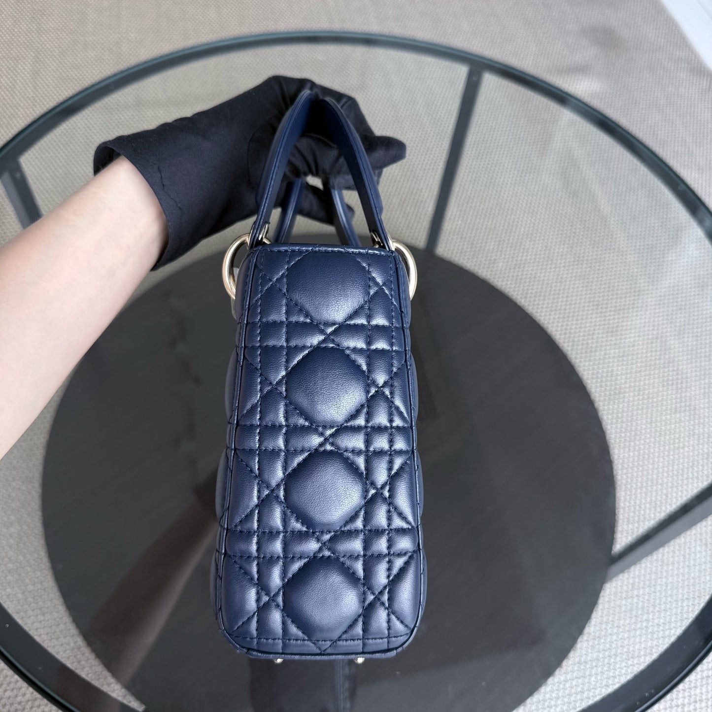 DIO Lady Petit - Dark Blue Cannage Lambskin, Gold Hardware
