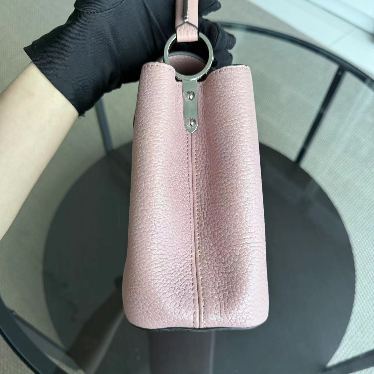 Kovancy Capucines - BB Cuir de veau Taurillon Rose Jasmin Quincaillerie argentée