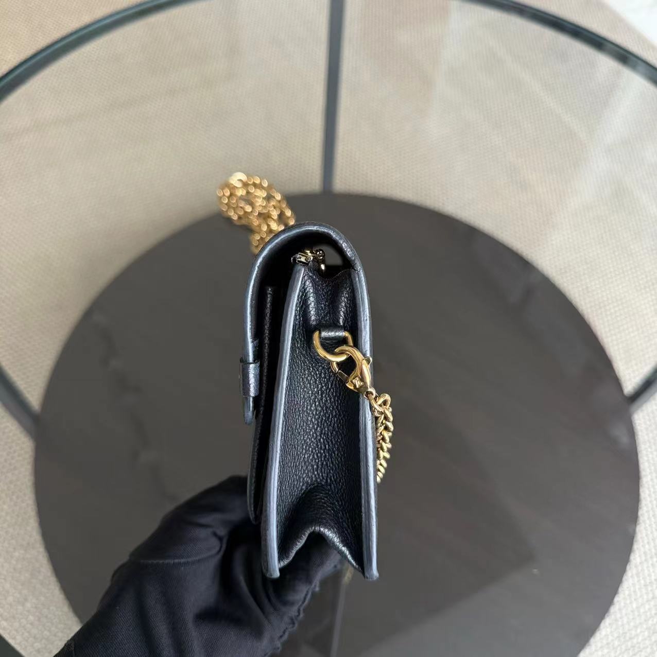 LVT Vavin Chain WOC Chain Wallet Empreinte Black Gold Hardware Black