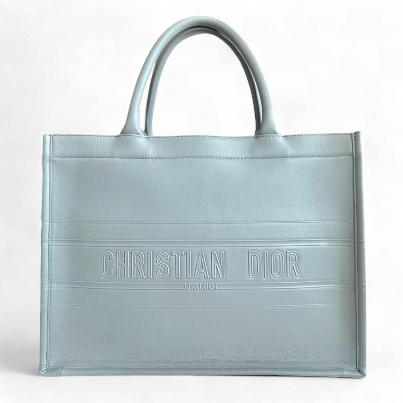 Kovancy Book Tote - Sac moyen 36 cm en cuir de veau gris