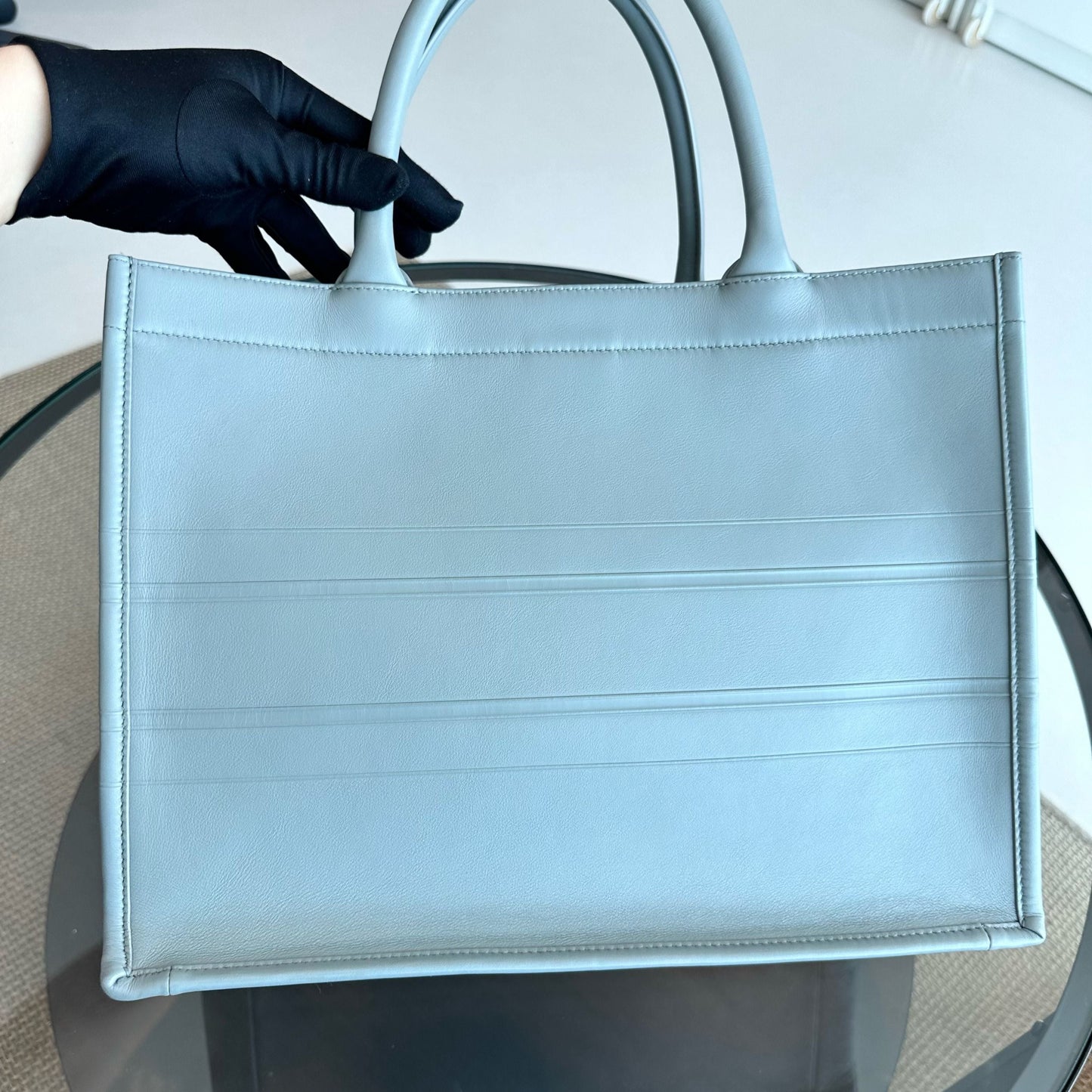 Kovancy Book Tote - Sac moyen 36 cm en cuir de veau gris