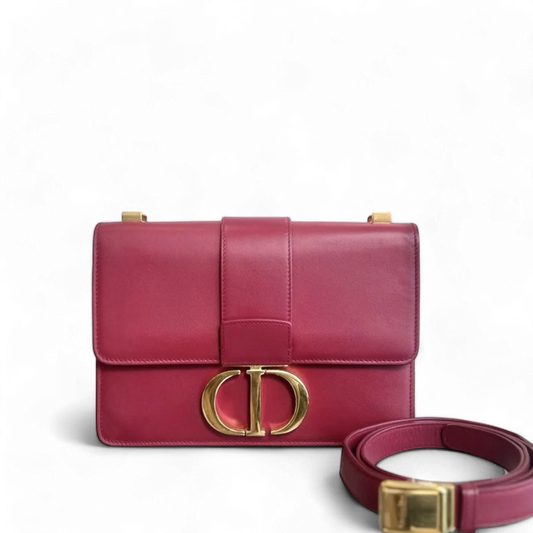 Kovancy 30 Montaigne - Sac bandoulière moyen en cuir de veau rouge GHW