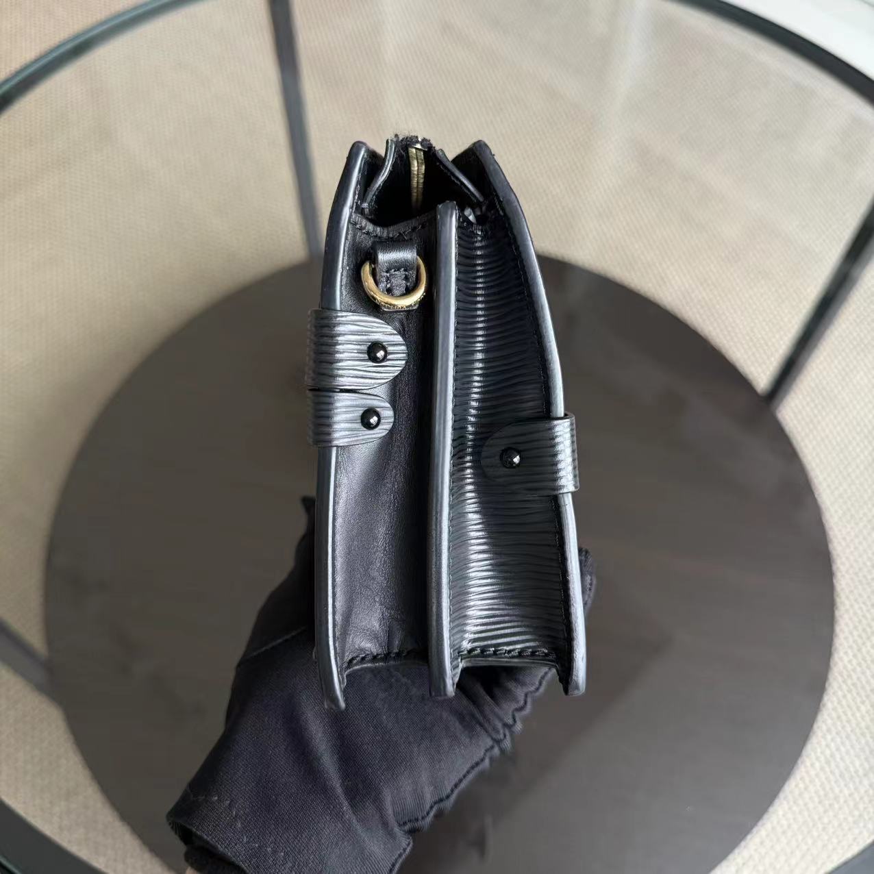 LVT Trunk Pouch - Black Epi Leather Gold Hardware