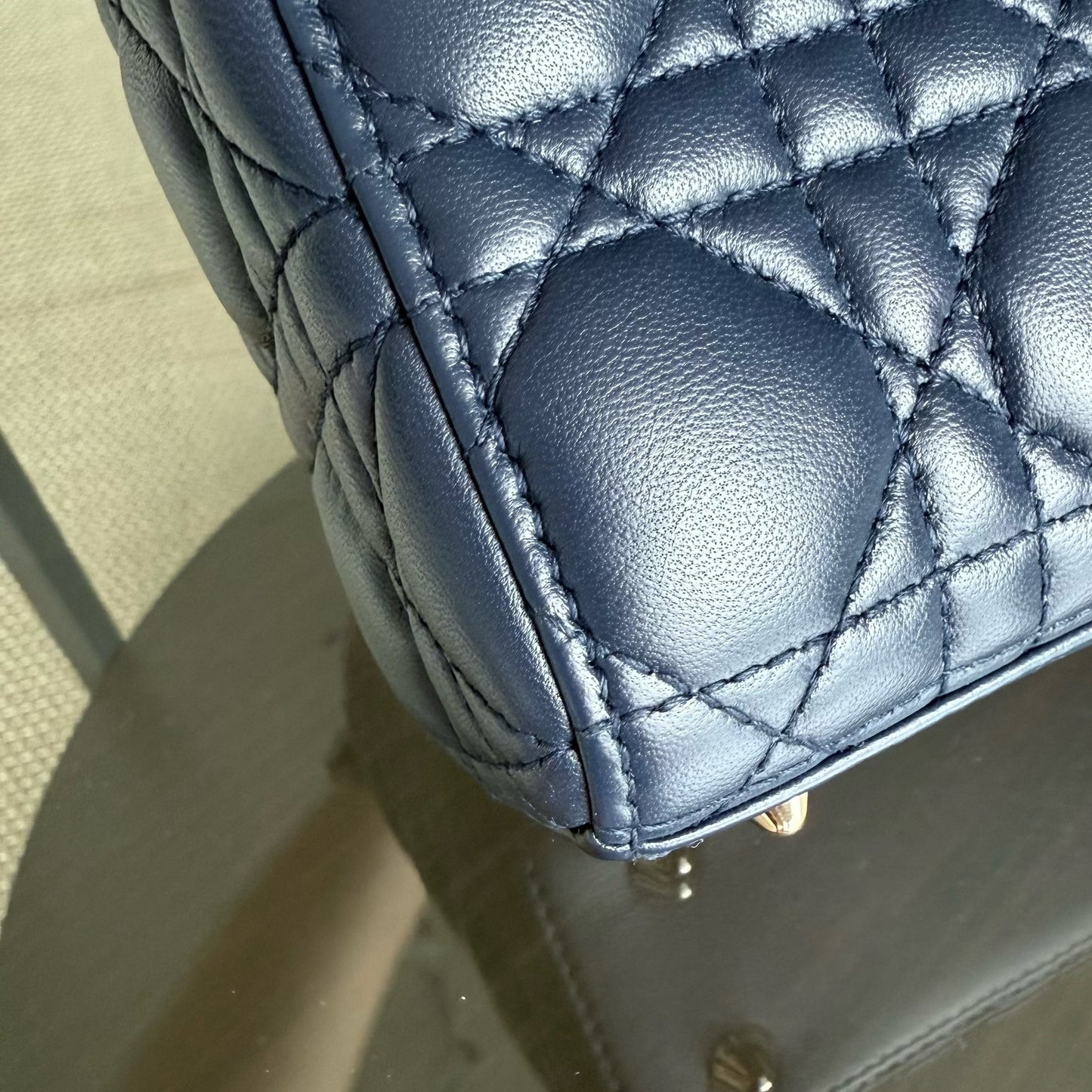 DIO Lady Petit - Dark Blue Cannage Lambskin, Gold Hardware