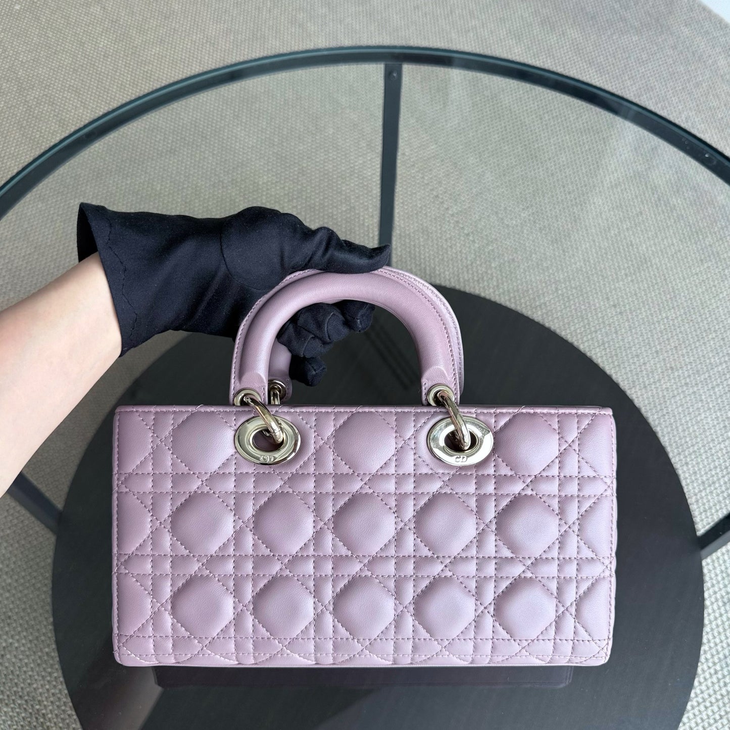 Kovancy D-Joy Medium - Cuir d'agneau Cannage Accastillage or rose