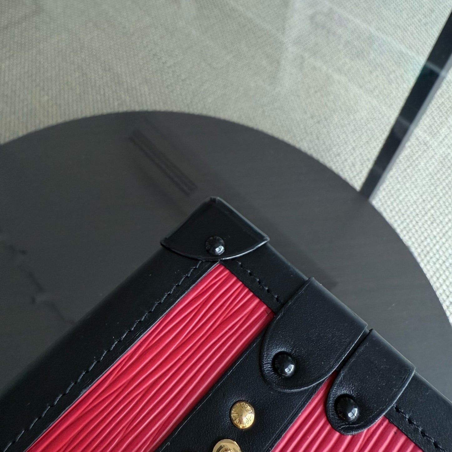 LVT Petite Malle - New edition Red EPI Leather Crossbody Bag with Gold Hardware and Microchip