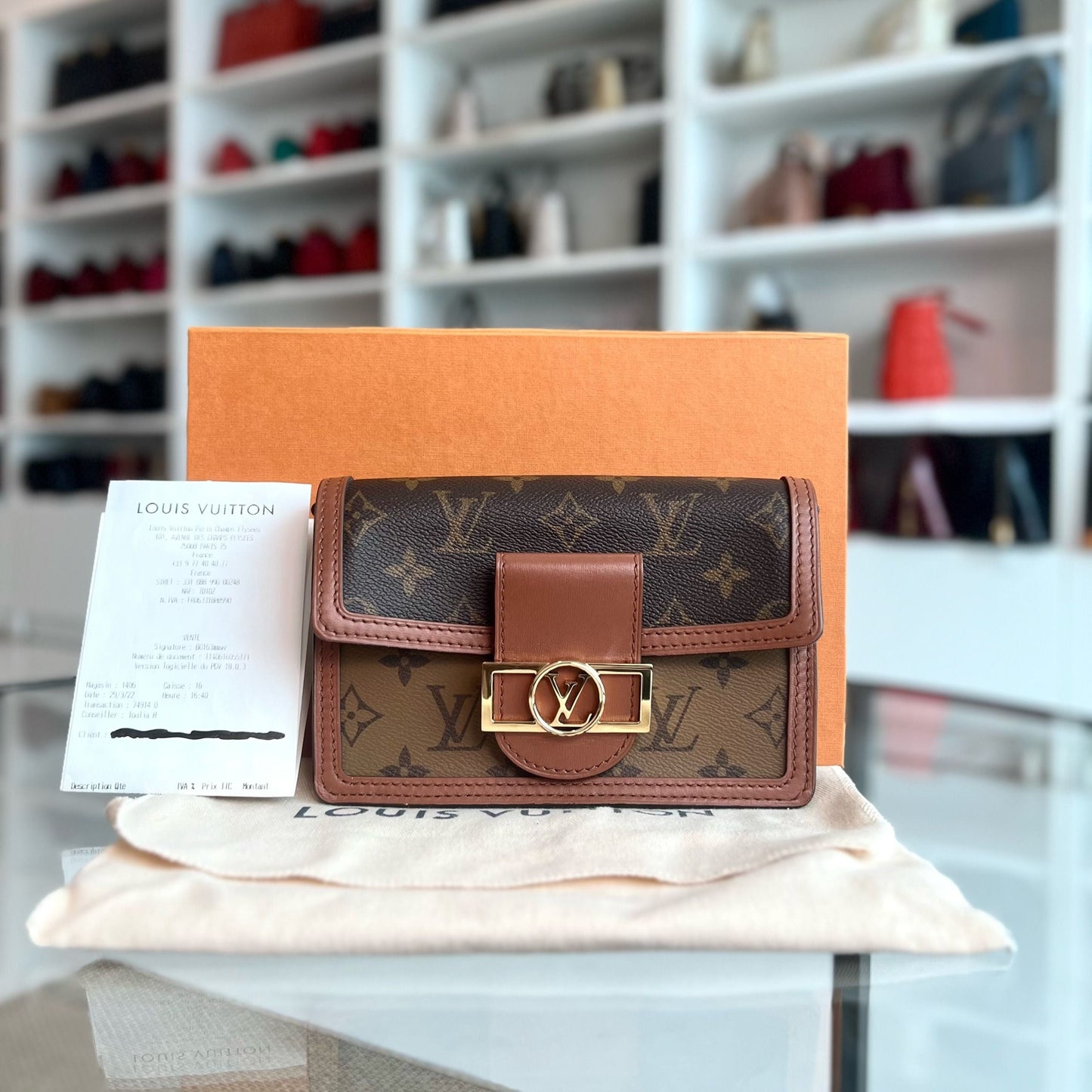 LV Dauphine WOC Chain Wallet with Monogram Shoulder Bag
