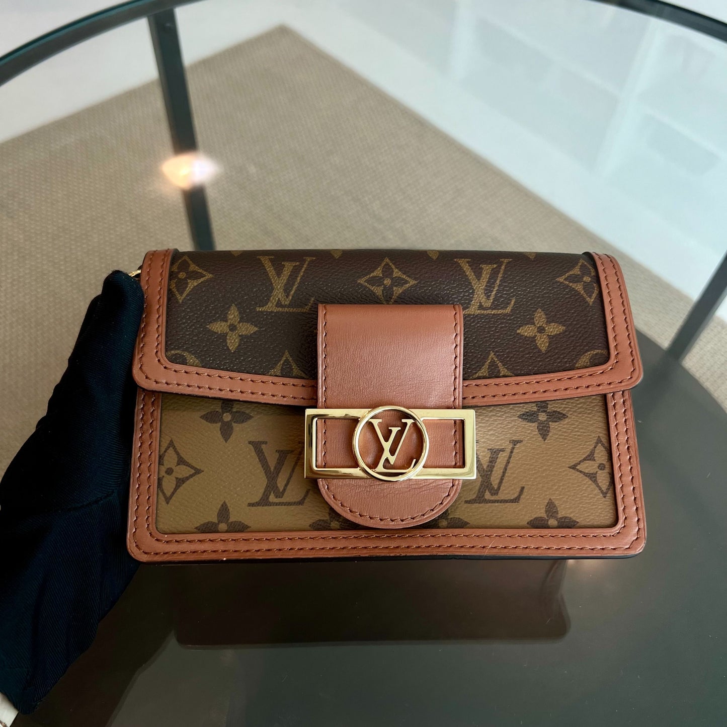 LV Dauphine WOC Chain Wallet with Monogram Shoulder Bag
