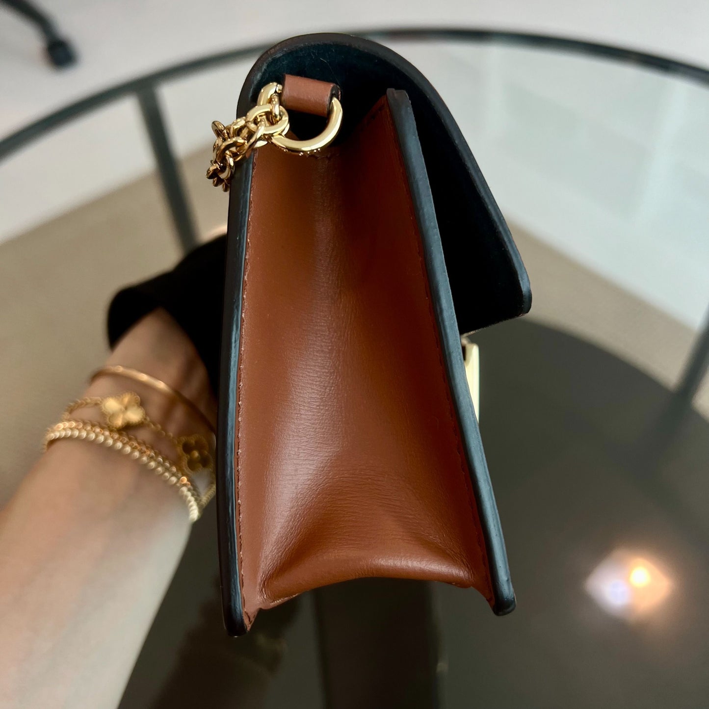LV Dauphine WOC Chain Wallet with Monogram Shoulder Bag