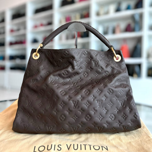 Kovancy Sac à main Artsy MM Monogram Empreinte en cuir marron