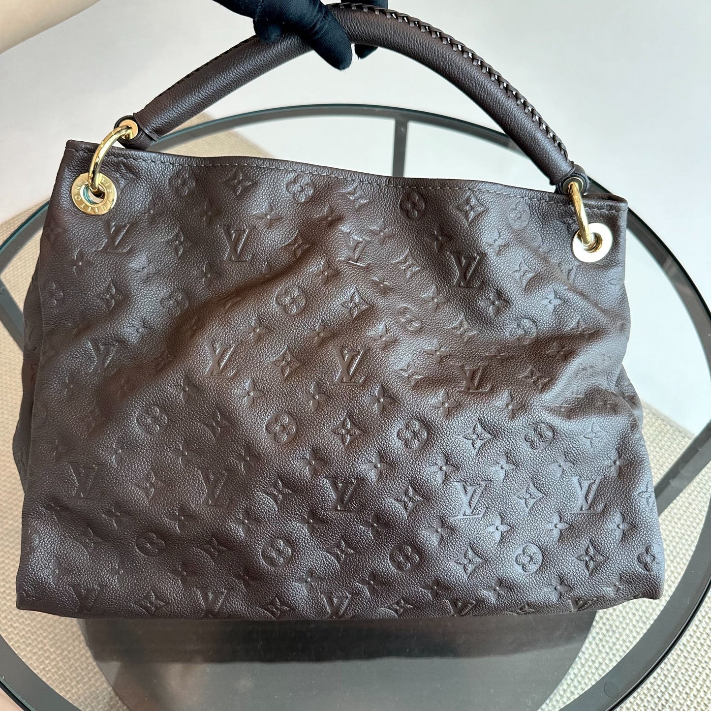 Kovancy Sac à main Artsy MM Monogram Empreinte en cuir marron