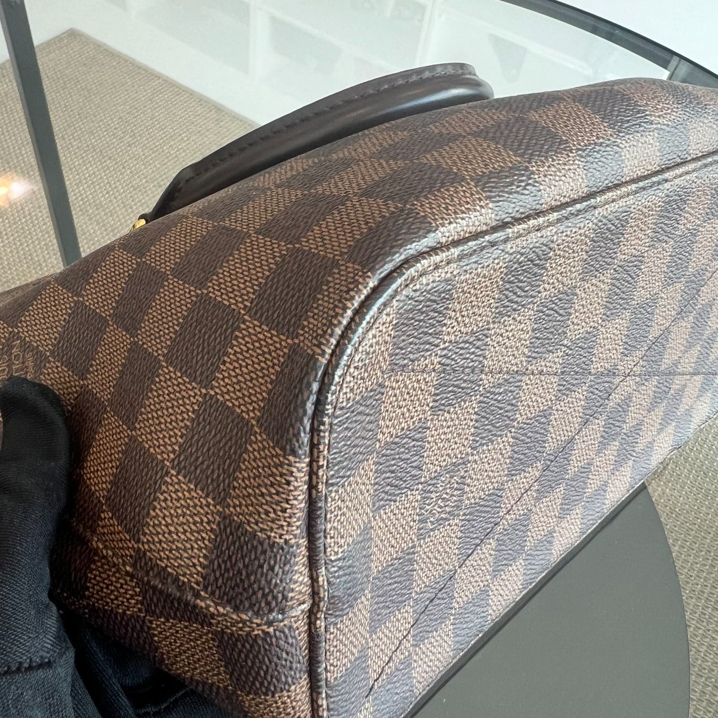 Kovancy Sac à main Damier Sienna MM 2WAY Toile Damier Marron