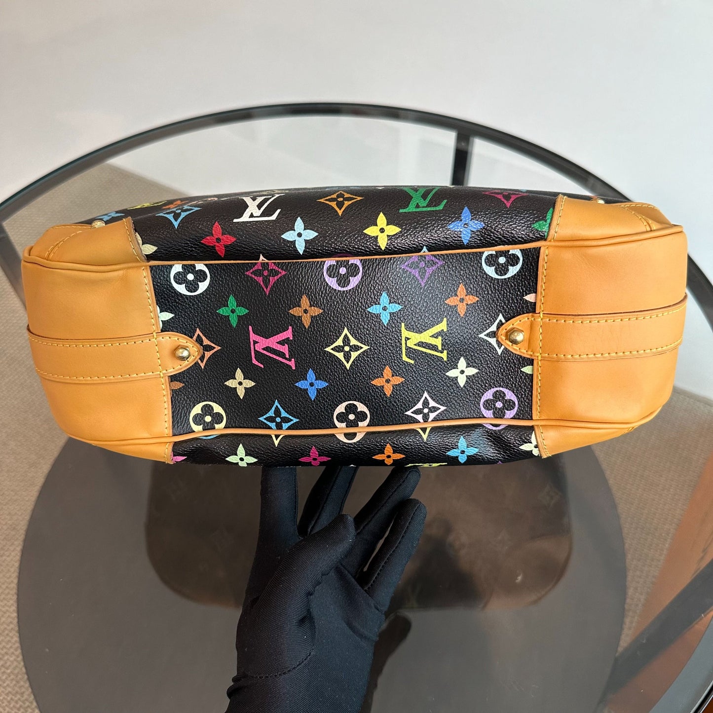Kovancy Sac à bandoulière Greta multicolore vintage noir