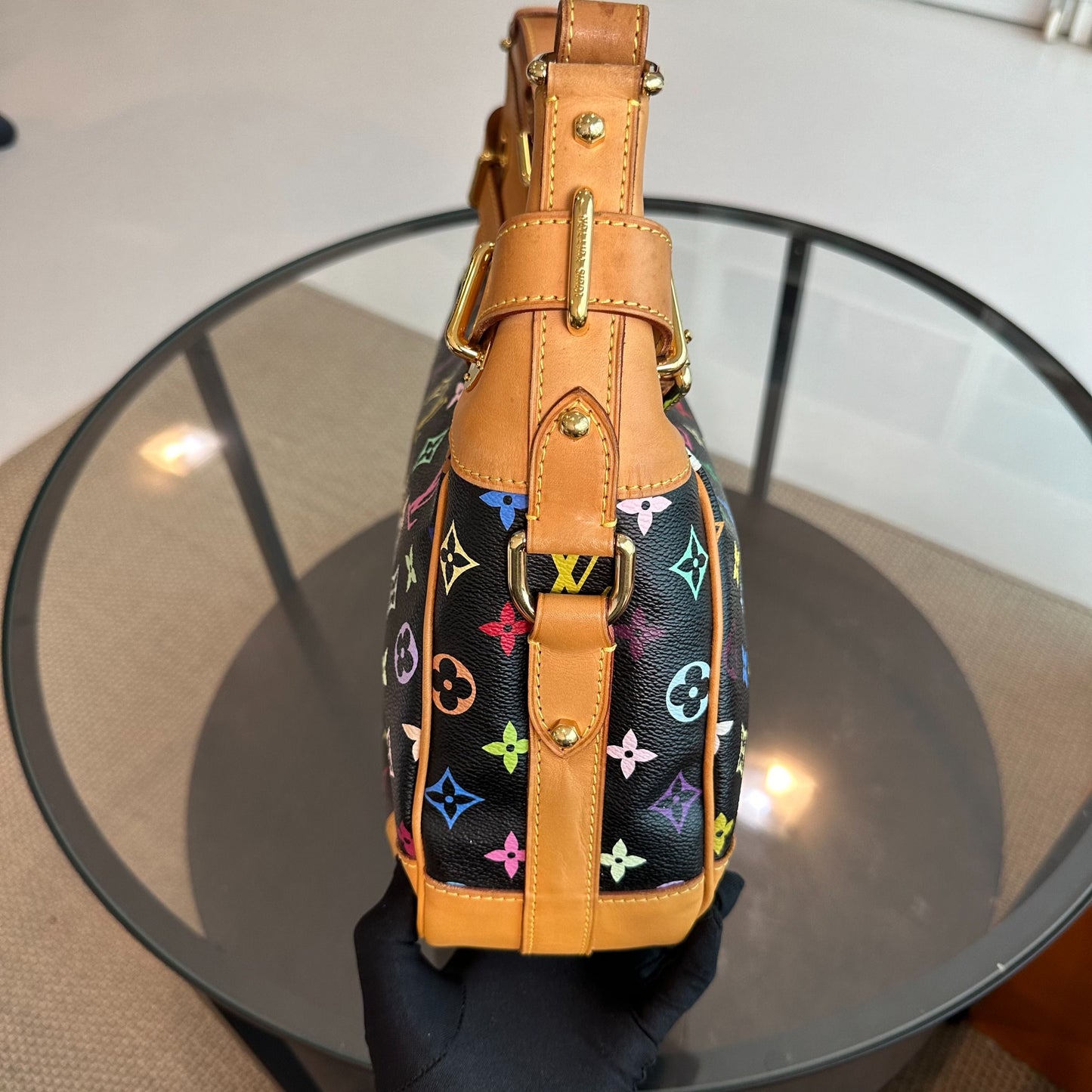 Kovancy Sac à bandoulière Greta multicolore vintage noir