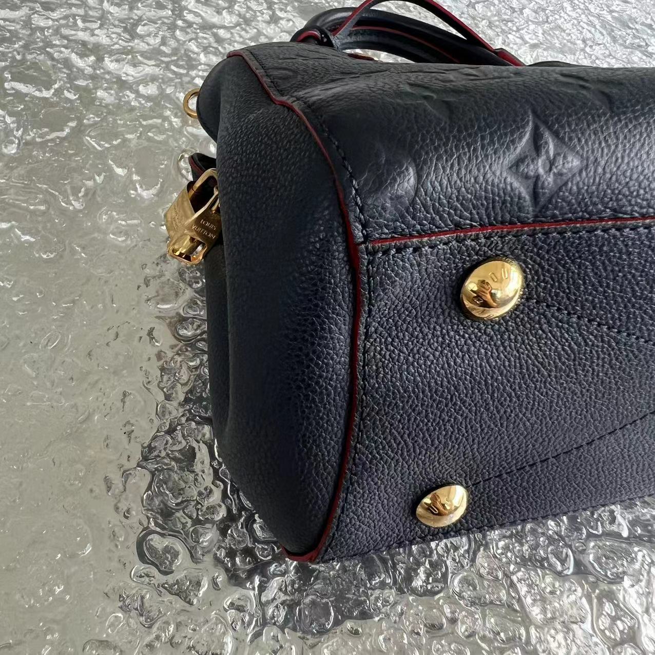 LVT Montaigne BB Embossed Calf Leather Dark Blue GHW