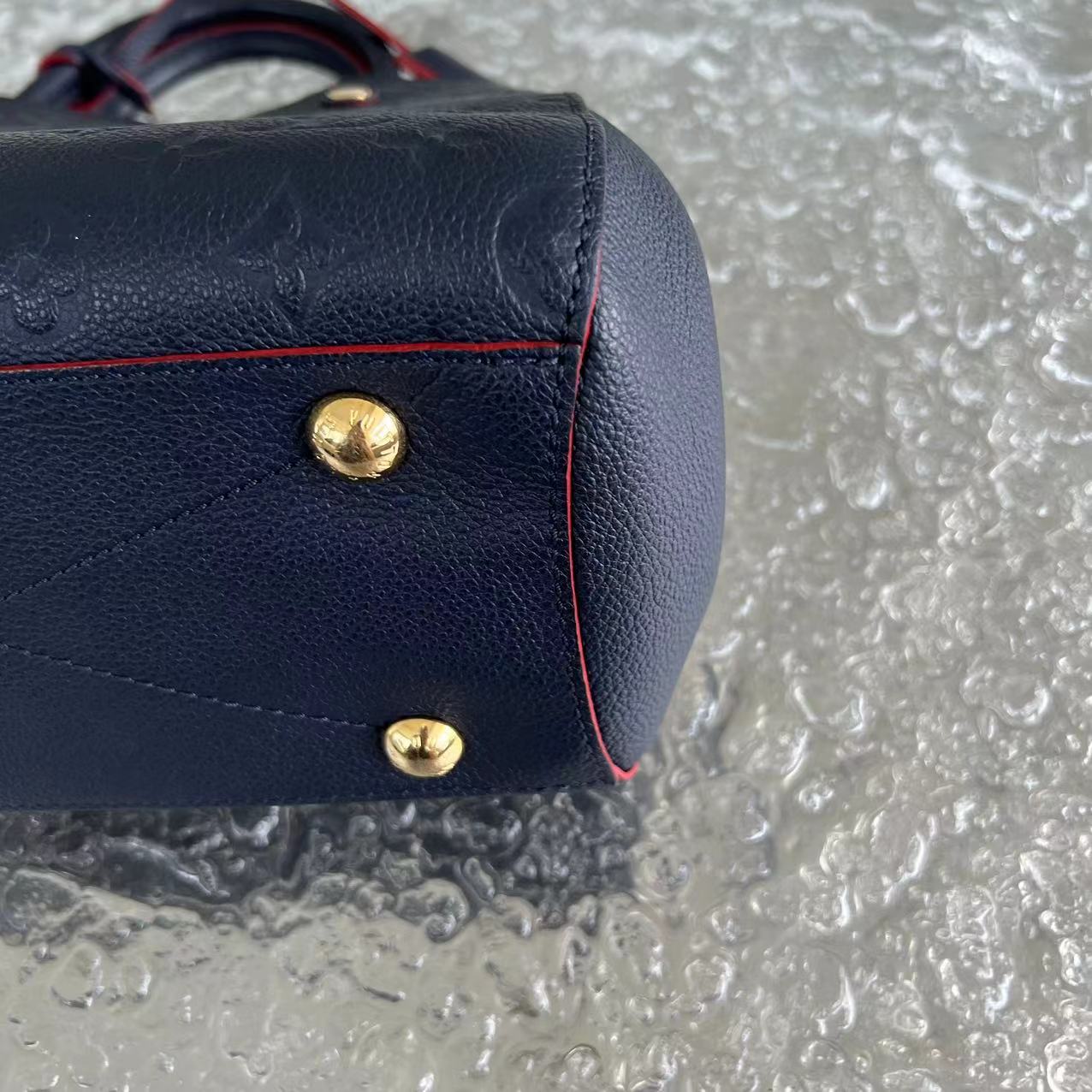 LVT Montaigne BB Embossed Calf Leather Dark Blue GHW