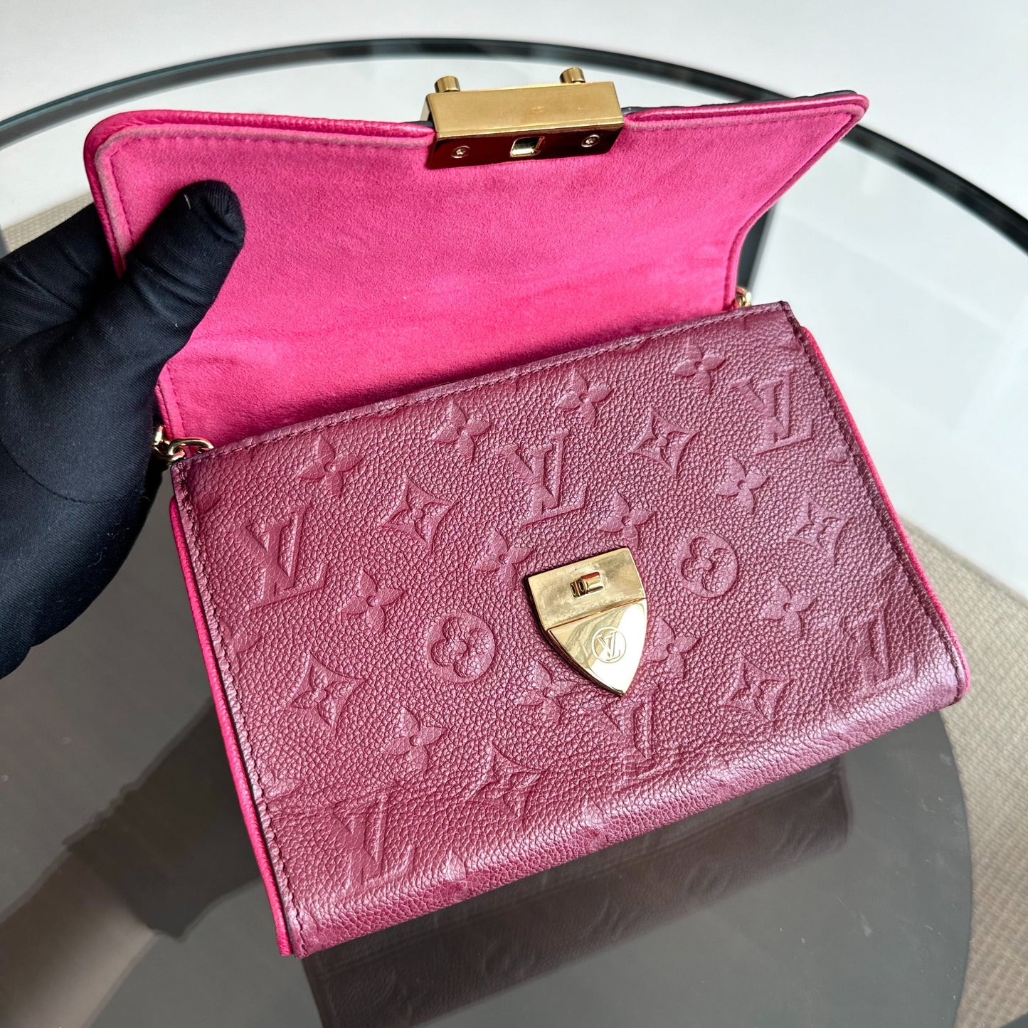 Kovancy Saint Sulpice Empriente Raisin Monogram Rouge GHW