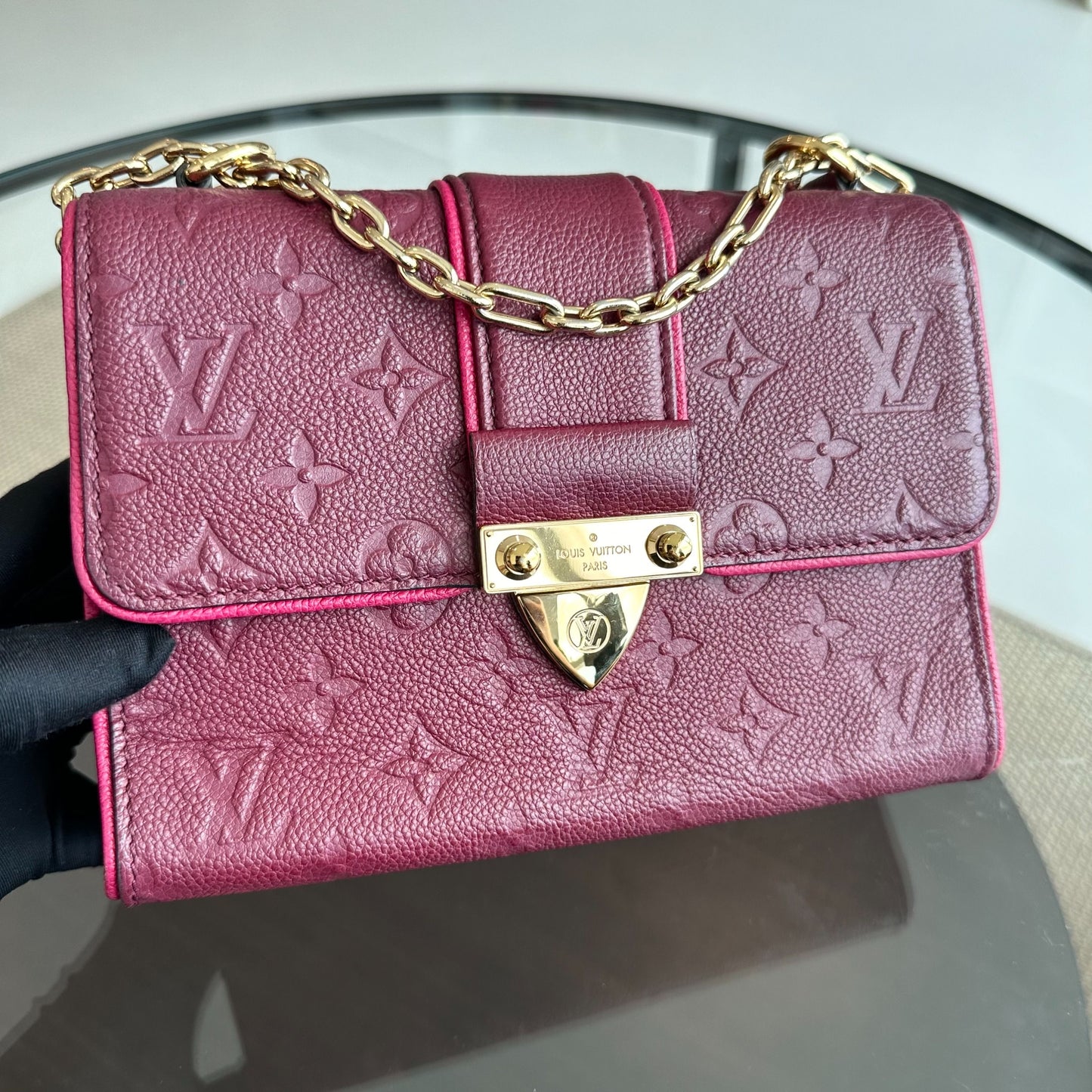 Kovancy Saint Sulpice Empriente Raisin Monogram Rouge GHW