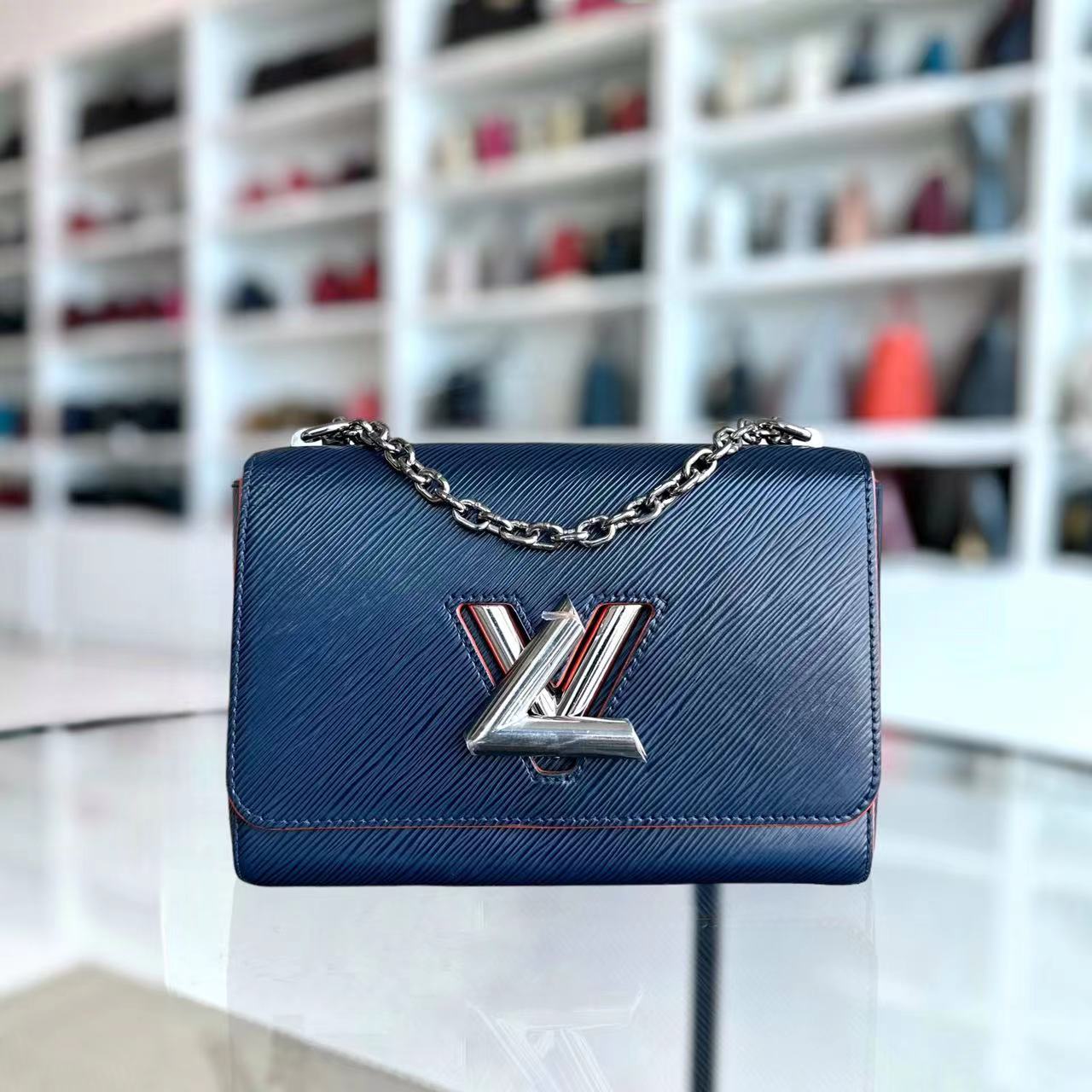 LVT Twist EPI Leather Blue MM Silver Hardware