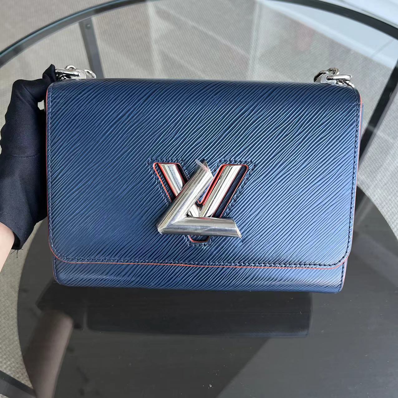 LVT Twist EPI Leather Blue MM Silver Hardware