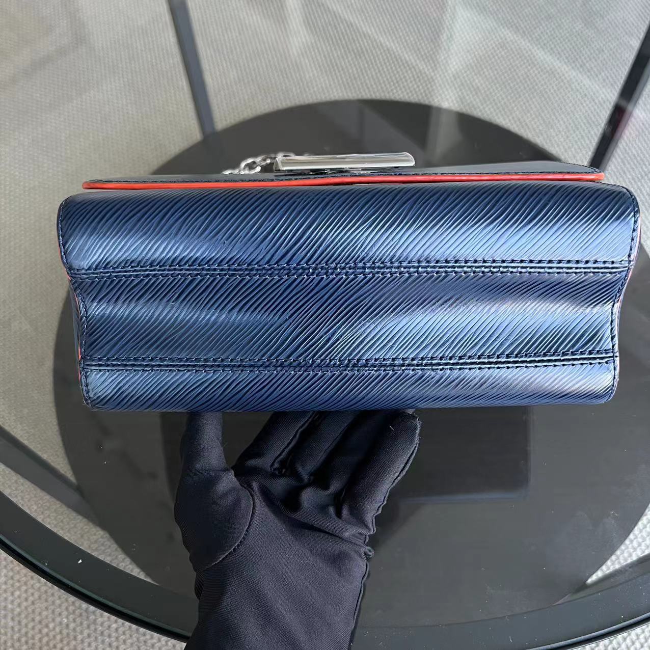 LVT Twist EPI Leather Blue MM Silver Hardware