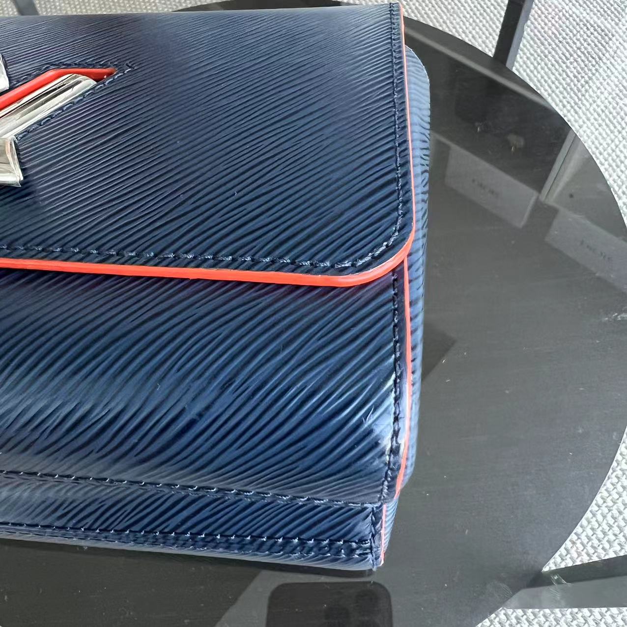 LVT Twist EPI Leather Blue MM Silver Hardware