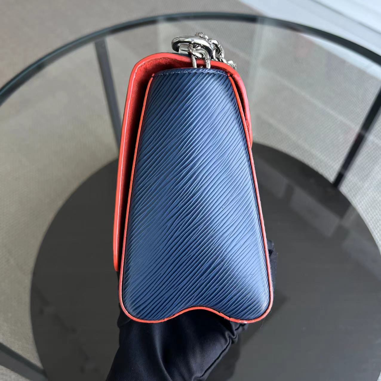 LVT Twist EPI Leather Blue MM Silver Hardware
