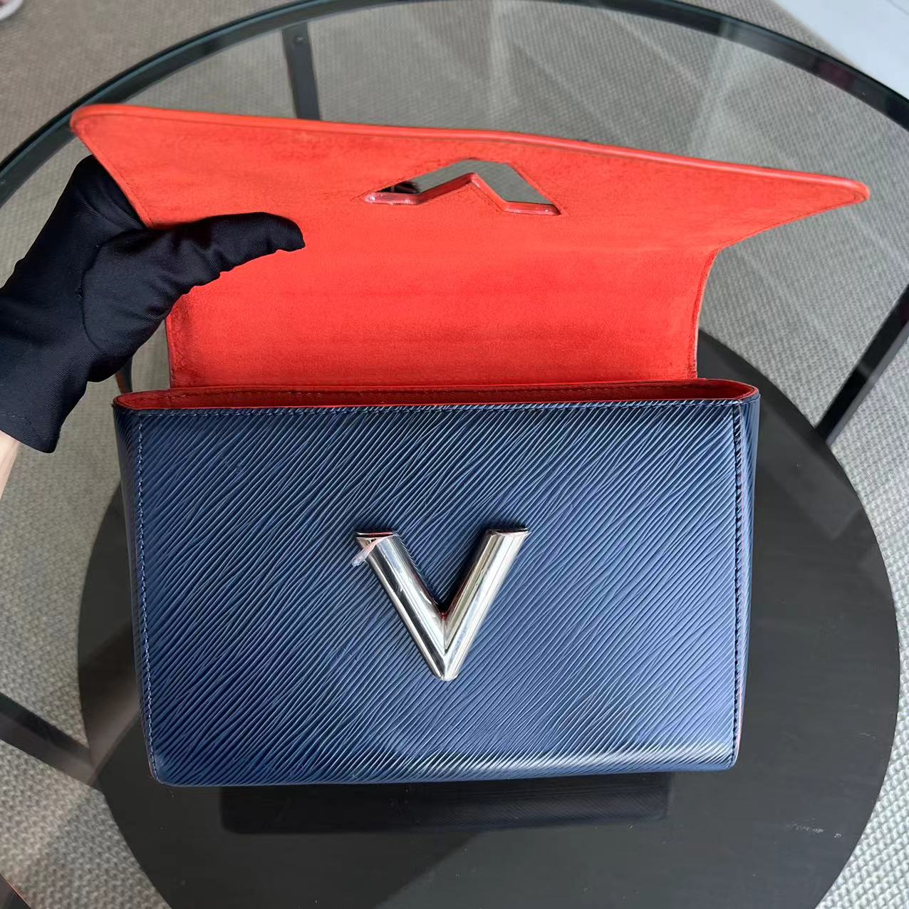 LVT Twist EPI Leather Blue MM Silver Hardware
