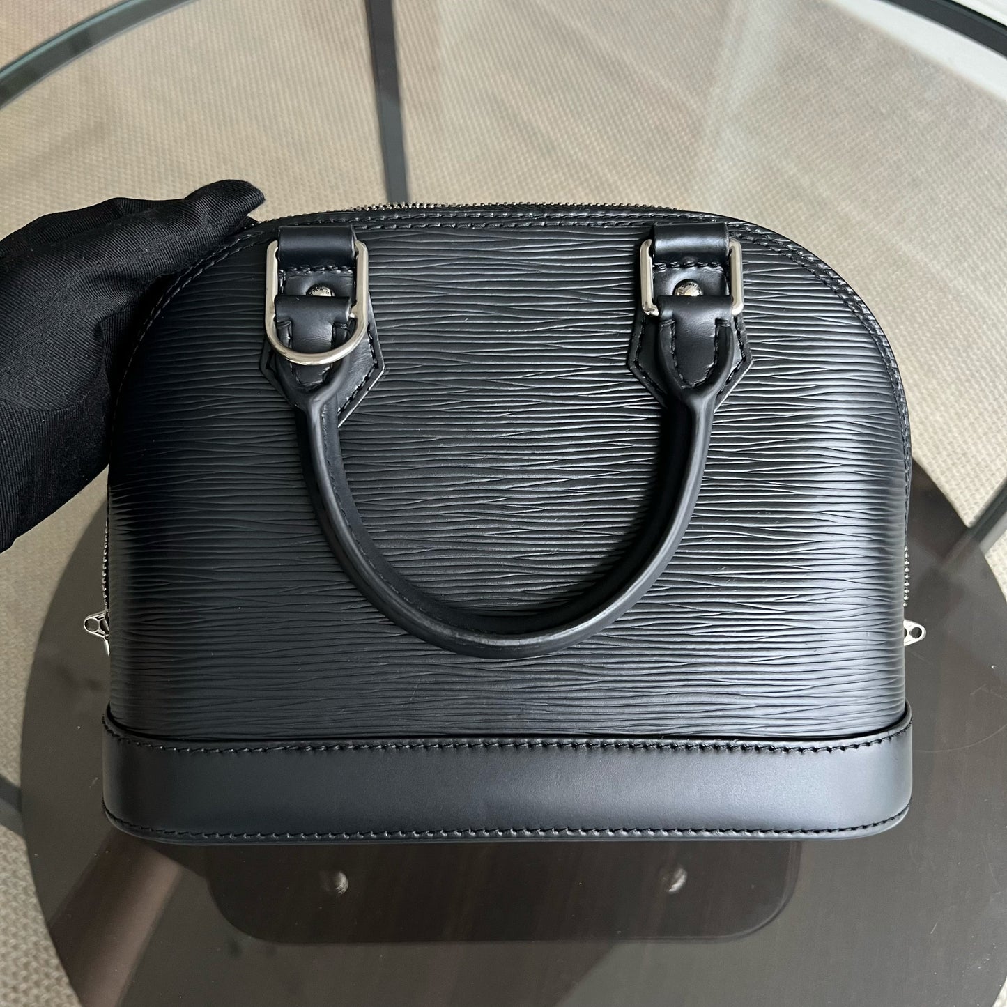 Kovancy Alma BB EPI Cuir Noir Quincaillerie Argentée