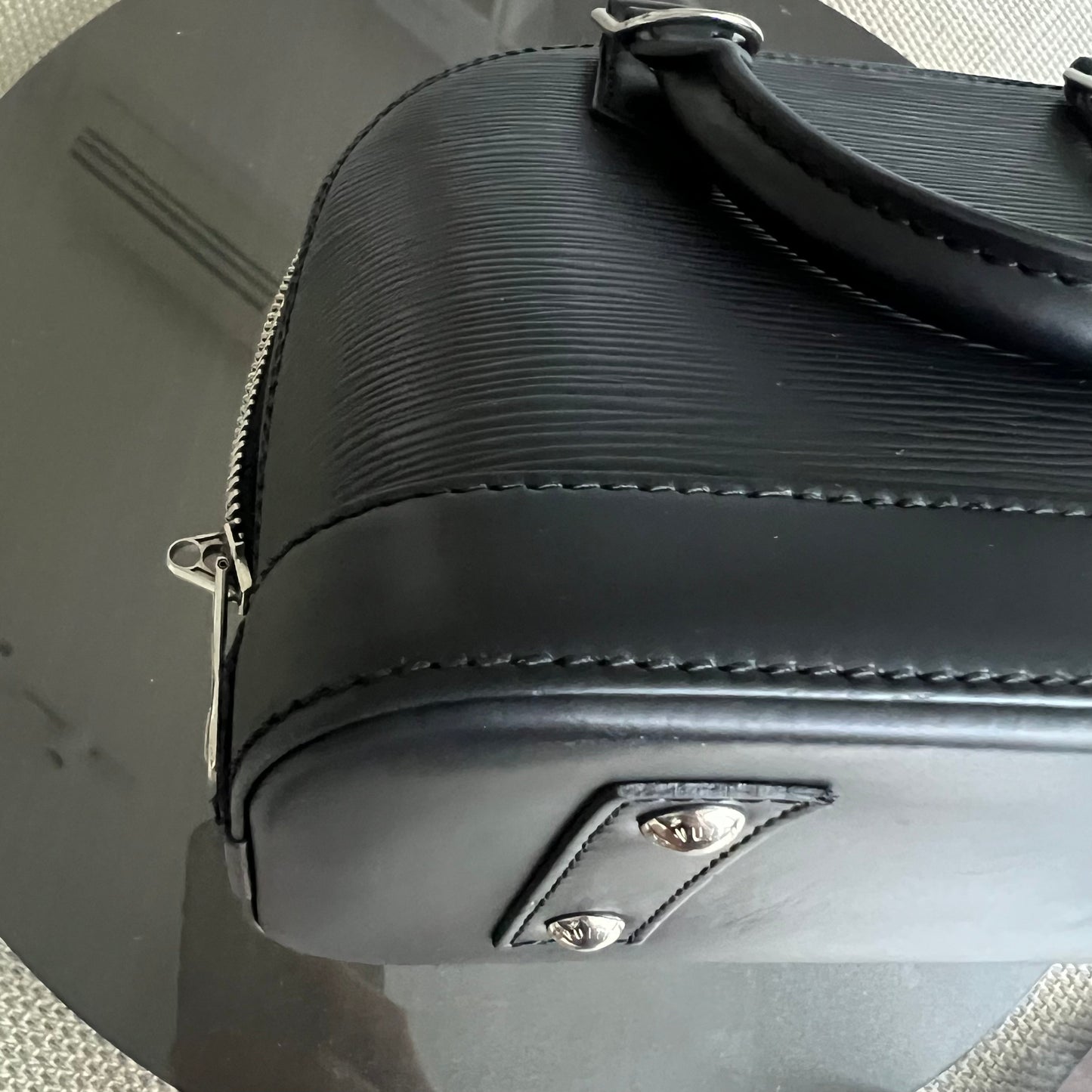 Kovancy Alma BB EPI Cuir Noir Quincaillerie Argentée
