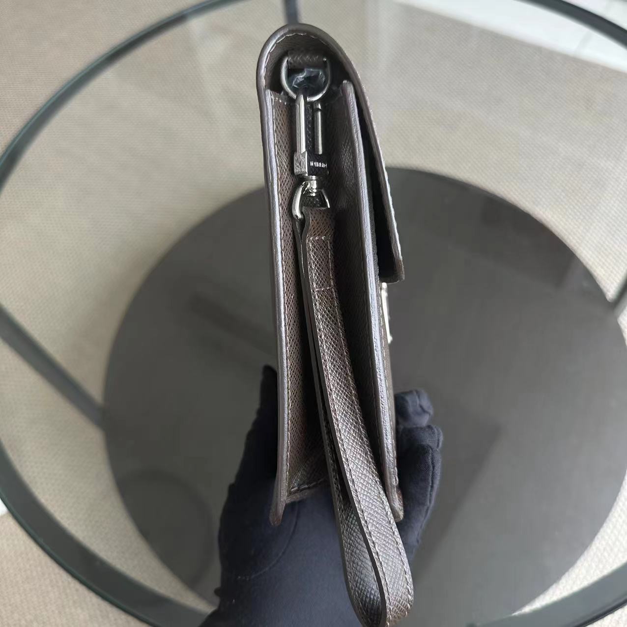 Kovancy Belaia Pochette Taiga Cuir Marron SHW