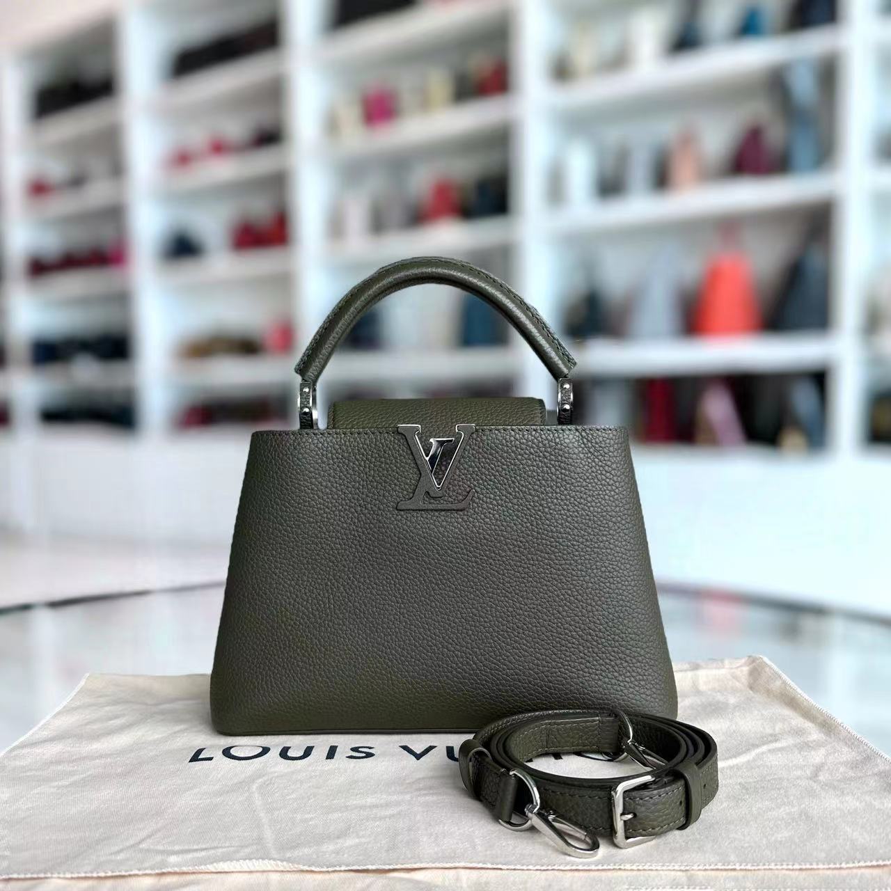 Kovancy Capucines BB Cuir de veau grainé Taurillon Quincaillerie argentée