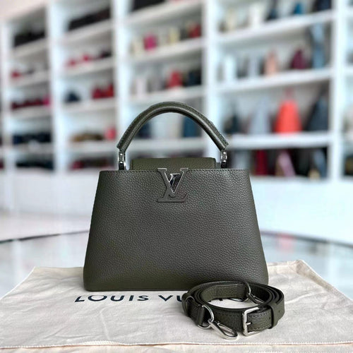 Kovancy Capucines BB Cuir de veau grainé Taurillon Quincaillerie argentée