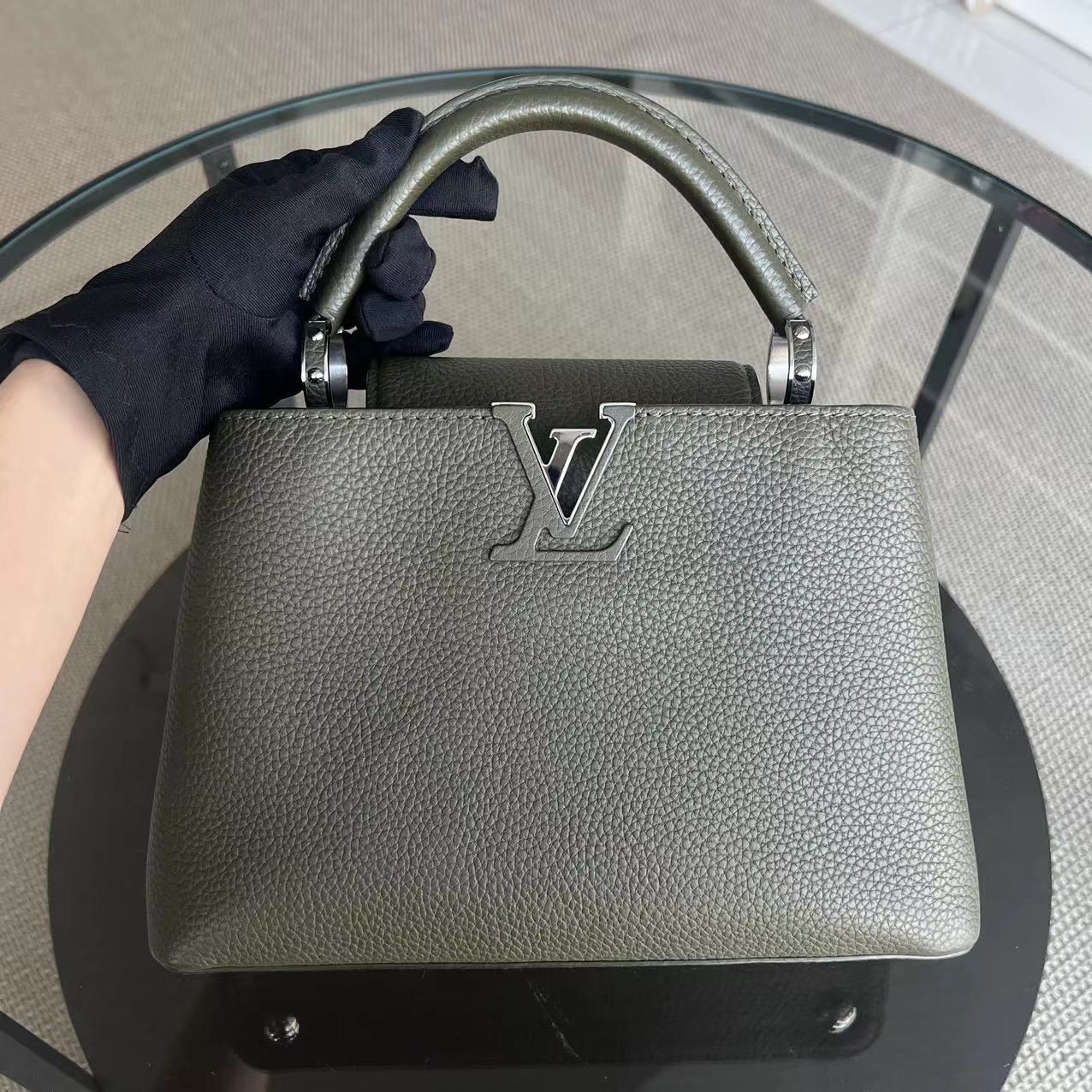 Kovancy Capucines BB Cuir de veau grainé Taurillon Quincaillerie argentée