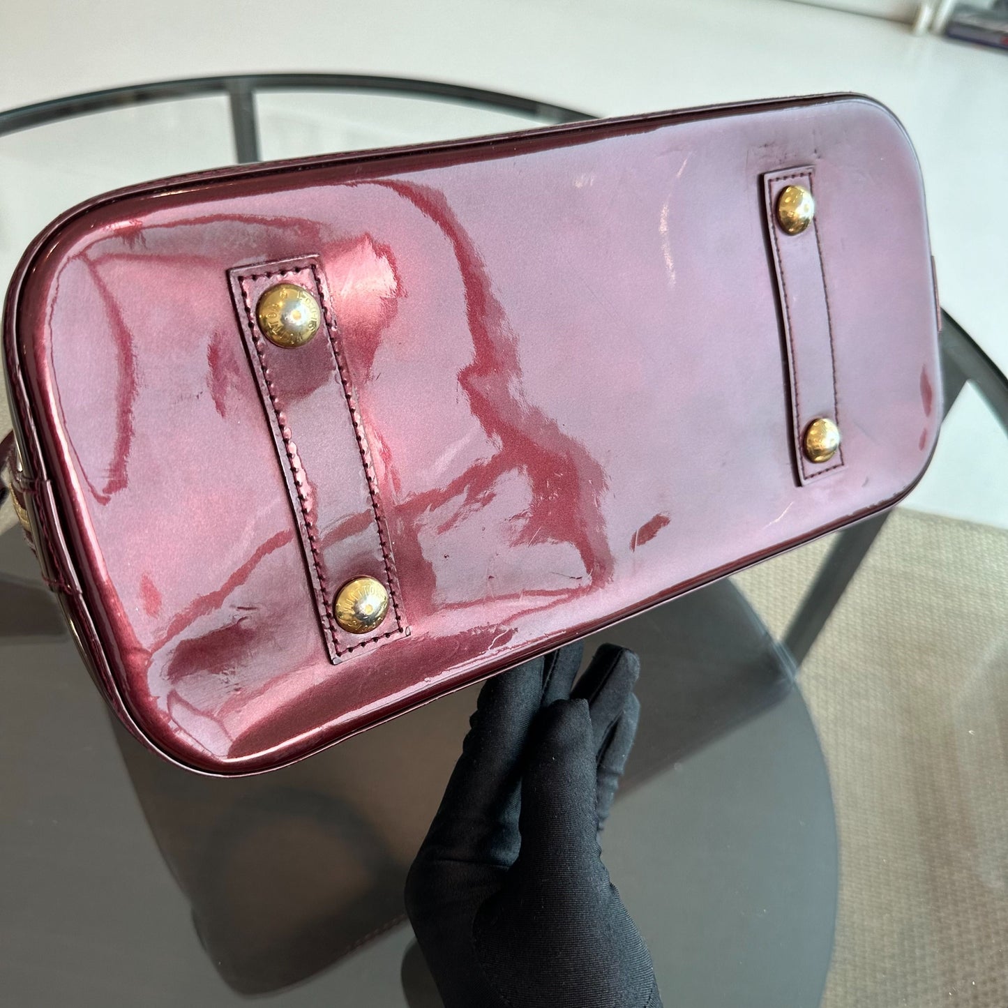 Kovancy Alma PM Vernis Cuir Verni Prune GHW