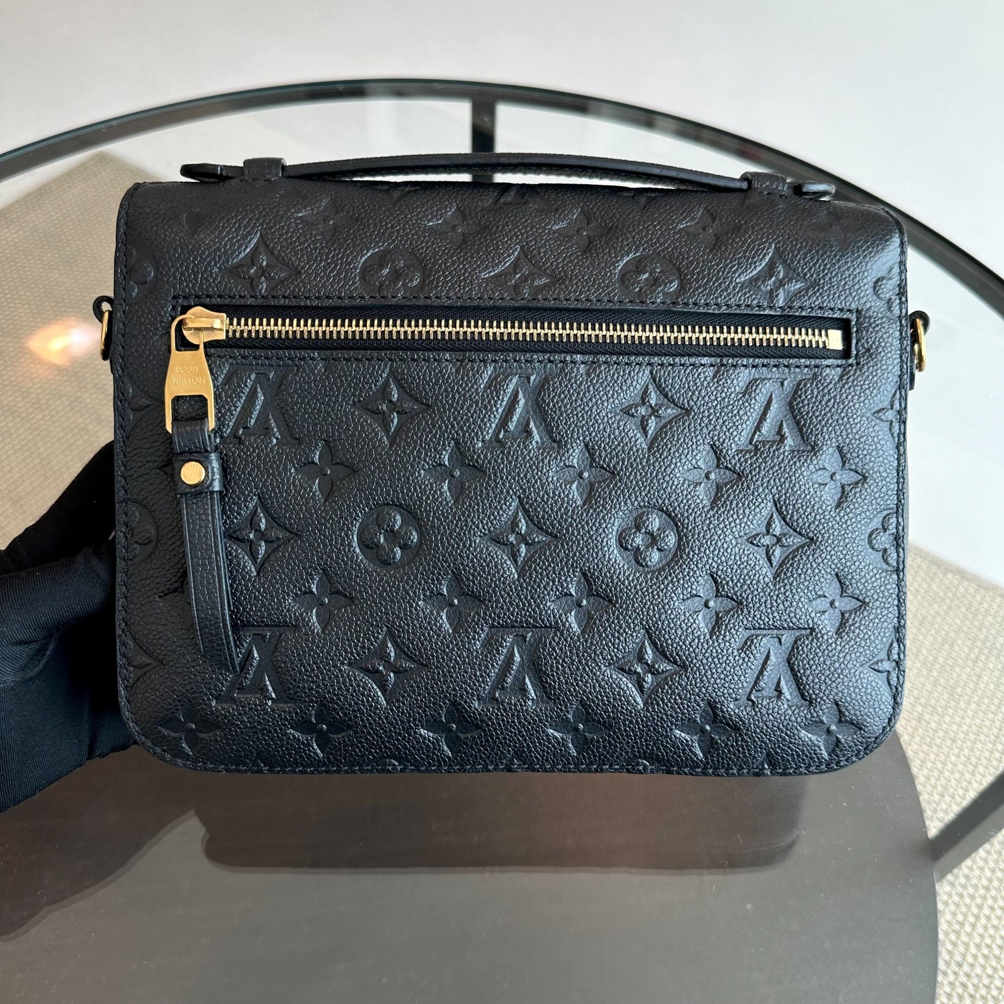 Kovancy Pochette Metis Monogram Empreinte Cuir Noir Nior GHW