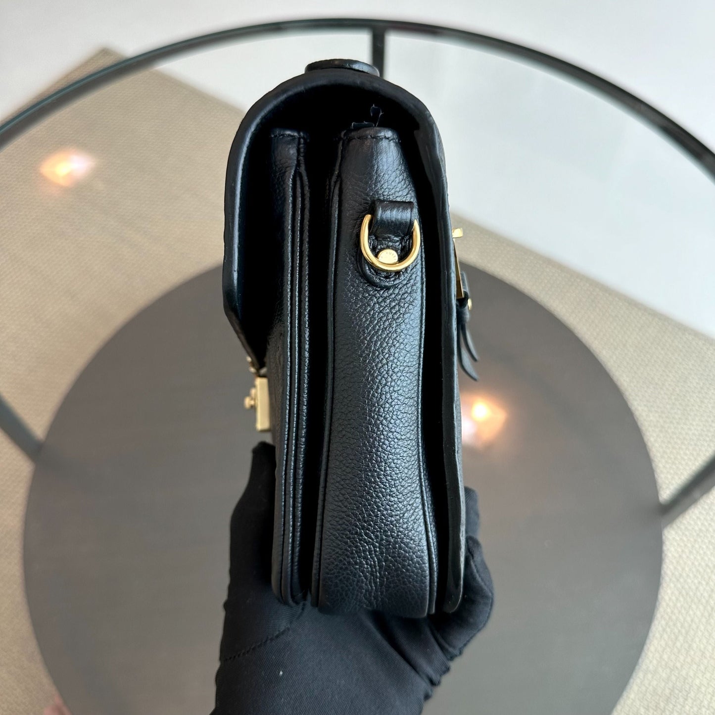 Kovancy Pochette Metis Monogram Empreinte Cuir Noir Nior GHW