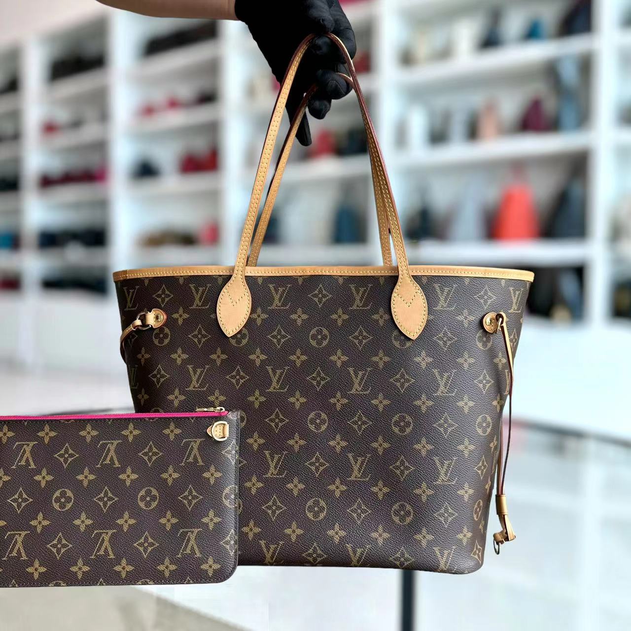 Kovancy Neverfull MM Monogram Canvas Leather