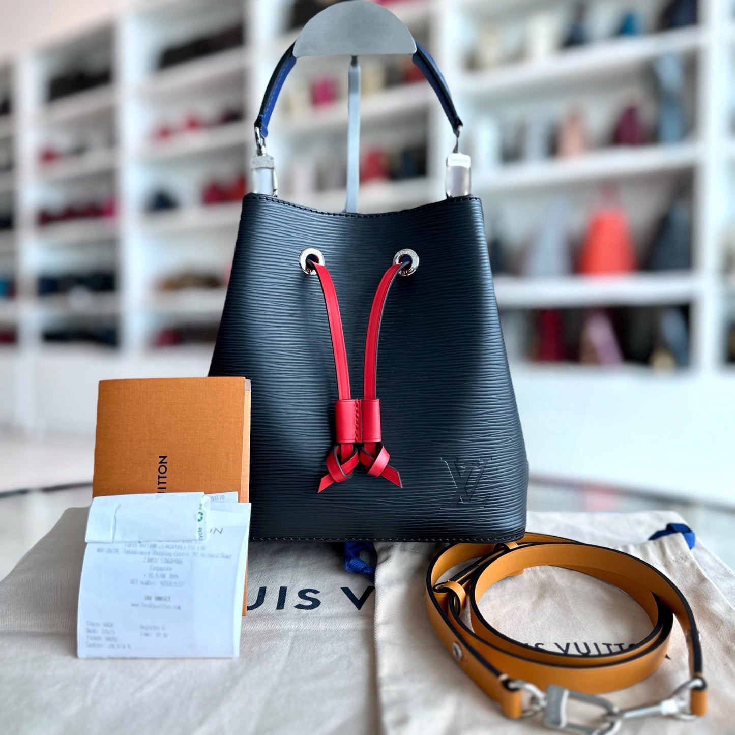 LVT Epi Leather Neoneo BB Bucket Bag SHW