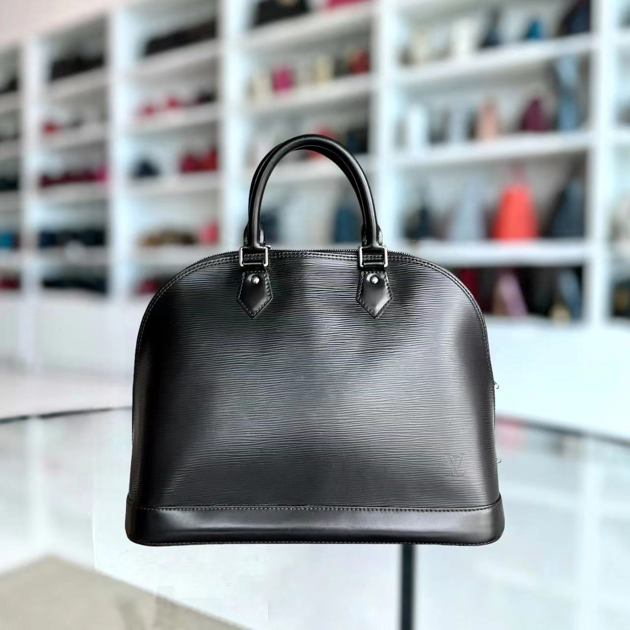 Kovancy Alma PM EPI Cuir Noir Quincaillerie Argentée