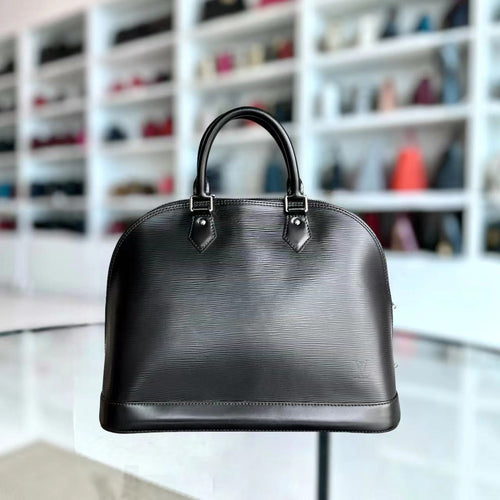 Kovancy Alma PM EPI Cuir Noir Quincaillerie Argentée