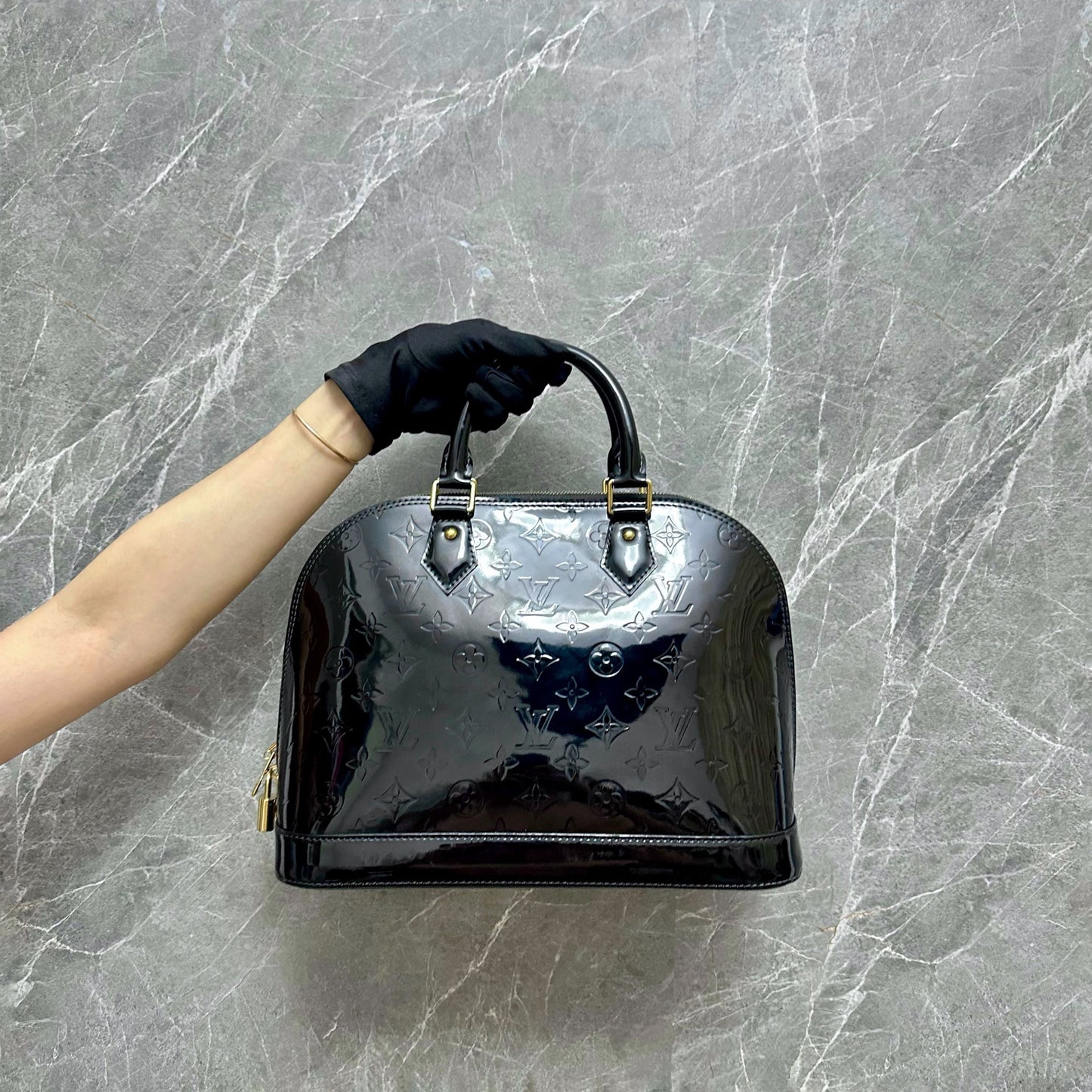 LVT Alma Black Patent Leather GHW